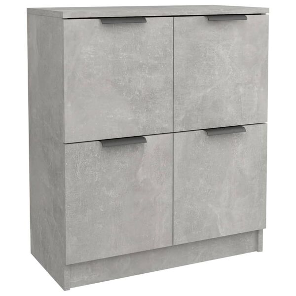 vidaXL Buffets 2 pcs Gris b&eacute;ton 60x30x70 cm Bois d'ing&eacute;nierie