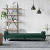 vidaXL Canap&eacute;-lit avec accoudoirs vert fonc&eacute; velours