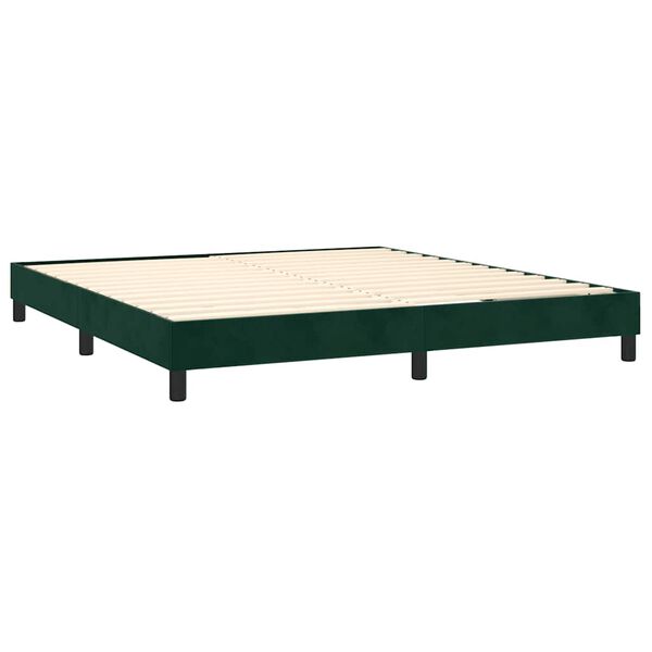 vidaXL Sommier &agrave; lattes de lit et matelas Vert fonc&eacute; 160x200cm Velours