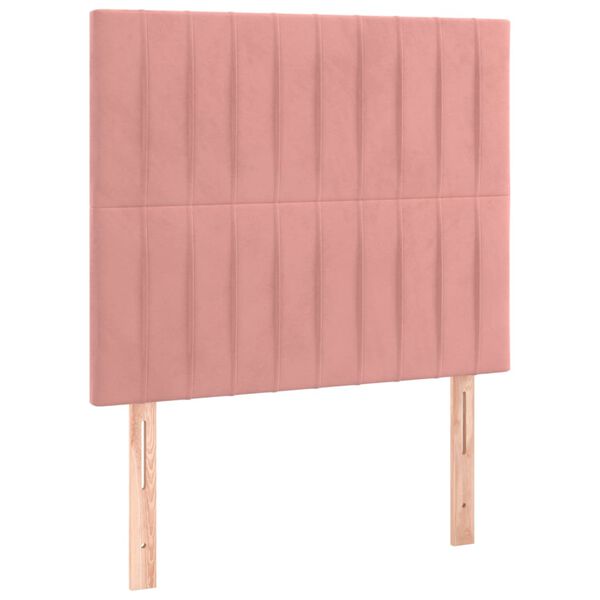 vidaXL T&ecirc;te de lit &agrave; LED Rose 90x5x118/128 cm Velours