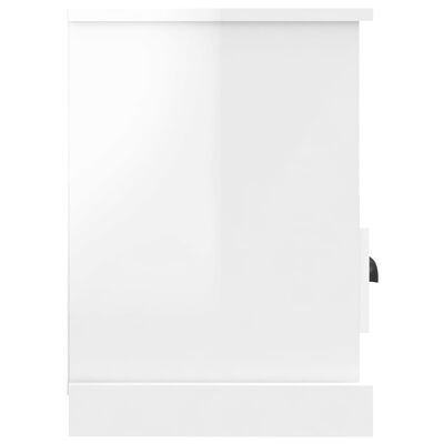 vidaXL Meuble TV blanc brillant 80x35x50 cm bois d'ingénierie