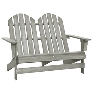 vidaXL Chaise de jardin Adirondack 2 places bois de sapin massif gris