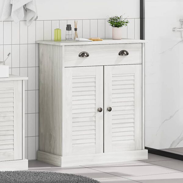 vidaXL Armoire de salle de bain avec porte VIGO Blanc et Blanc Antique