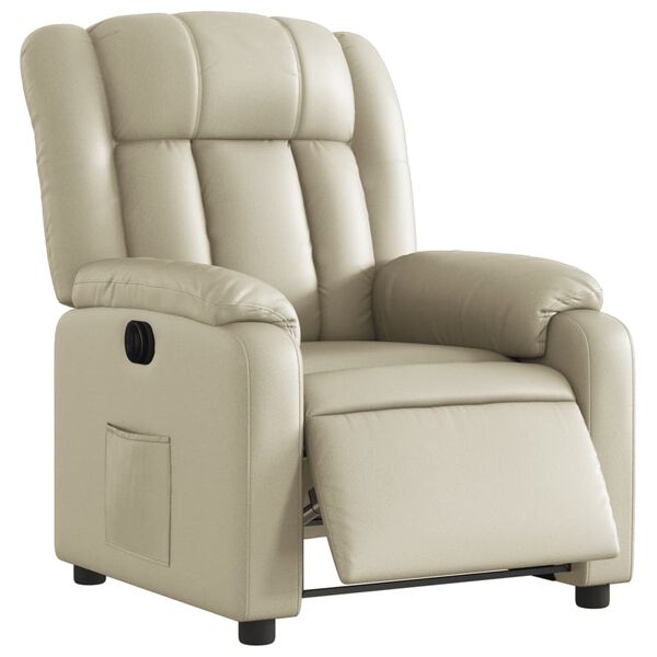vidaXL Fauteuil inclinable électrique Crème Similicuir