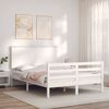 vidaXL Cadre de lit sans matelas blanc 140x190 cm bois massif
