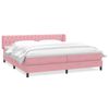 vidaXL Sommier &agrave; lattes de lit avec matelas rose 180x210 cm velours