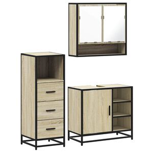 vidaXL Ensemble de meubles de salle de bain 3 pcs ch&ecirc;ne sonoma