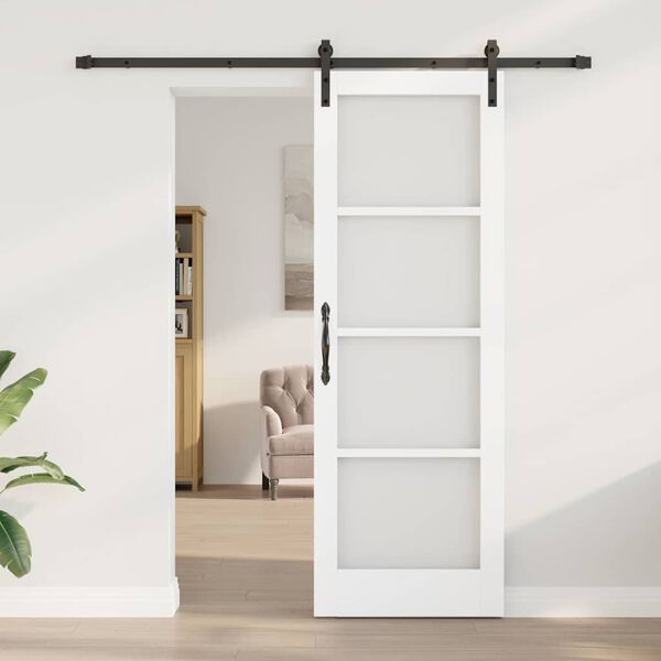 vidaXL Porte coulissante ORKDAL Blanc et Noir 73,5 x 211 cm