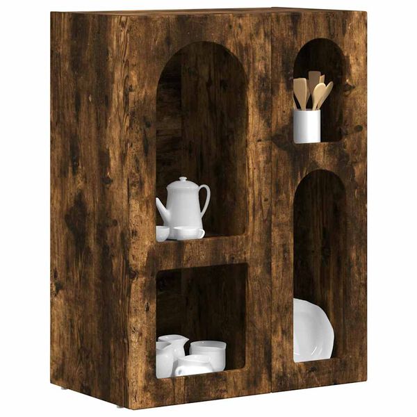vidaXL Buffet Ch&ecirc;ne fum&eacute; 59 x 35 x 80,5 cm Bois d'ing&eacute;nierie