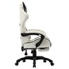 vidaXL Fauteuil de jeux vidéo et repose-pied Noir et blanc Similicuir