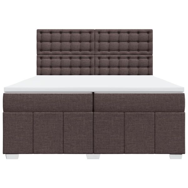 vidaXL Sommier &agrave; lattes de lit avec matelas Marron fonc&eacute; 200x200 cm