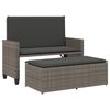 vidaXL Banc de jardin avec coussins et repose-pied gris r&eacute;sine tress&eacute;e