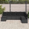 vidaXL Ensemble de canap&eacute; de jardin 8 pcs Noir Poly rotin
