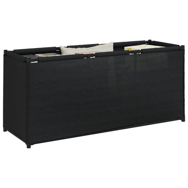 vidaXL Bo&icirc;te de rangement noir 105x34,5x45 cm tissu