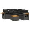 vidaXL Salon de jardin 6 pcs avec coussins noir r&eacute;sine tress&eacute;e