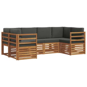 vidaXL Ensemble de canap&eacute; d'angle 6 pcs Naturel et Anthracite