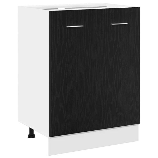 vidaXL Meuble Bas Ch&ecirc;ne Noir 60x46x81,5 cm Bois Contreplaqu&eacute;