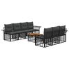 vidaXL Ensemble de canap&eacute;s d'ext&eacute;rieur 8 pc Noir et Gris fonc&eacute;