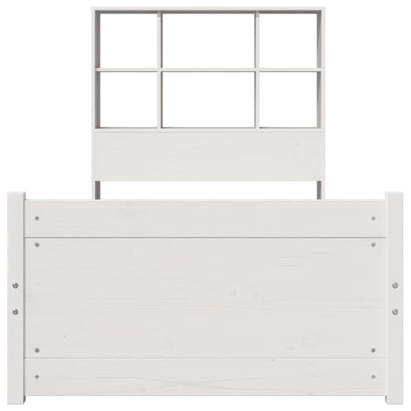 vidaXL Lit biblioth&egrave;que sans matelas blanc 90x190cm bois de pin massif