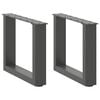 vidaXL Pieds de table basse en U 2 pièces Anthracite 40 x (30-31) cm Acier