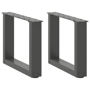 vidaXL Pieds de table basse en U 2 pi&egrave;ces Anthracite 40 x (30-31) cm Acier