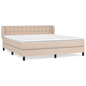 vidaXL Sommier &agrave; lattes de lit avec matelas Cappuccino 180x200 cm