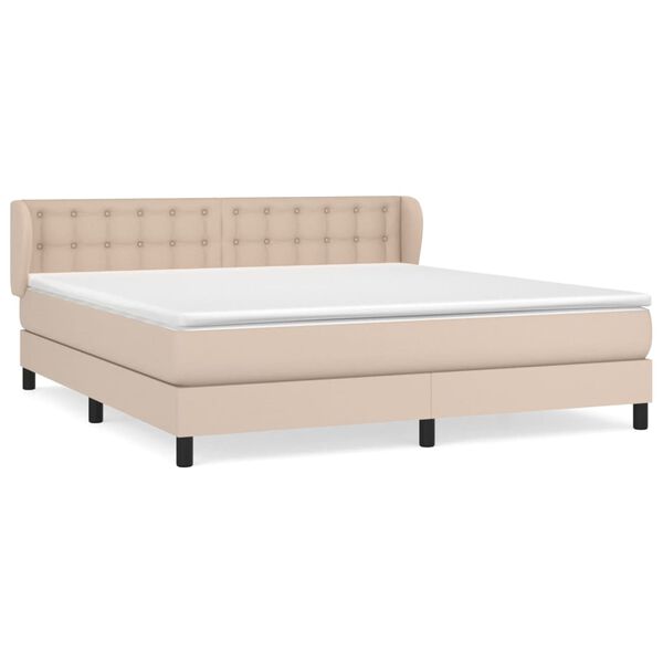 vidaXL Sommier &agrave; lattes de lit avec matelas Cappuccino 180x200 cm