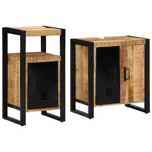 vidaXL Ensemble de mobilier de salle de bain 2 pcs Marron et Noir
