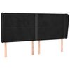 vidaXL T&ecirc;te de lit avec oreilles Noir 203x23x118/128 cm Velours