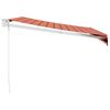 vidaXL Auvent r&eacute;tractable orange et marron 3x2,5 m tissu et aluminium
