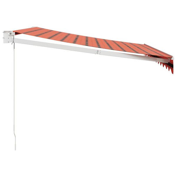 vidaXL Auvent r&eacute;tractable orange et marron 3x2,5 m tissu et aluminium
