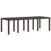 vidaXL Table de jardin pour repas Marron 250 x 100 x 73 cm polyrotin
