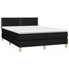 vidaXL Sommier &agrave; lattes de lit avec matelas Noir 140x200 cm Tissu