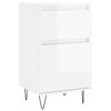 vidaXL Buffets 2 pcs blanc brillant 40x35x70 cm bois d'ing&eacute;nierie