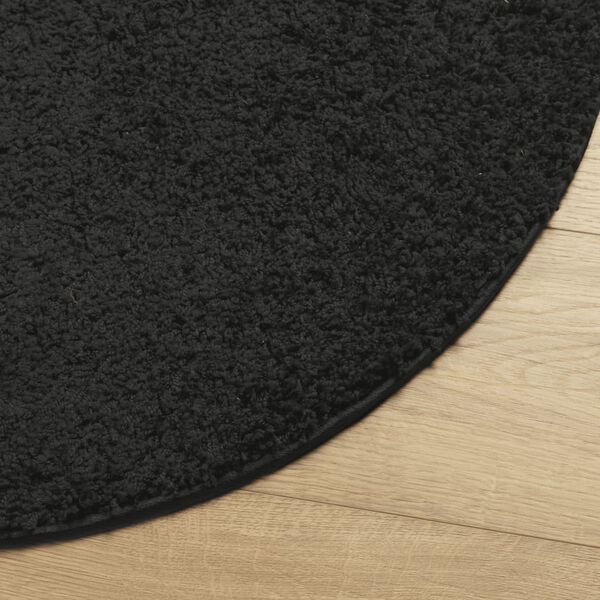 vidaXL Tapis shaggy PAMPLONA poils longs moderne noir Ø 280 cm