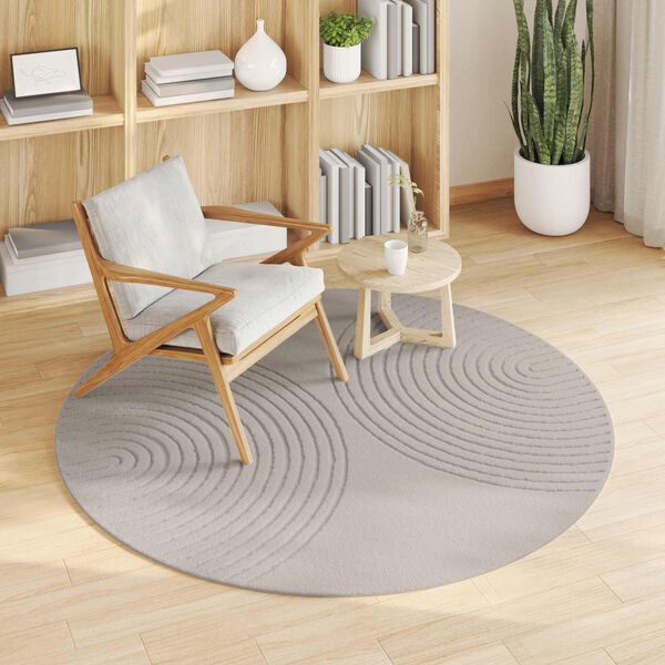 vidaXL Tapis de surface Rond Cr&egrave;me &Oslash; 200 CM