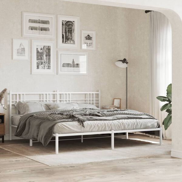 vidaXL Tête de lit métal blanc 180 cm