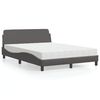 vidaXL Lit avec matelas Dover gris 140x200 cm similicuir