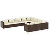 vidaXL Salon de jardin 10 pcs avec coussins marron r&eacute;sine tress&eacute;e