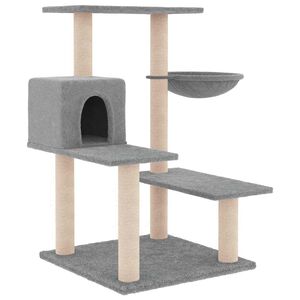 vidaXL Arbre &agrave; chat avec griffoirs en sisal gris clair 82,5 cm