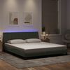 vidaXL Cadre de lit avec LED sans matelas Hanko gris clair 180x200cm velours