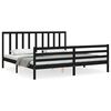 vidaXL Cadre de lit sans matelas noir 200x200 cm bois massif de pin