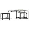 vidaXL Tables basses gigognes 3 pcs noir bois d'ingénierie