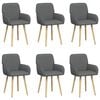 vidaXL Chaises de salle &agrave; manger 6 pc Tissu Gris fonc&eacute;