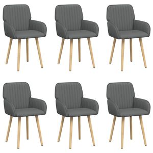 vidaXL Chaises de salle &agrave; manger 6 pc Tissu Gris fonc&eacute;