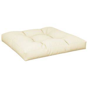 vidaXL Coussin de palette cr&egrave;me 80x80x12 cm tissu