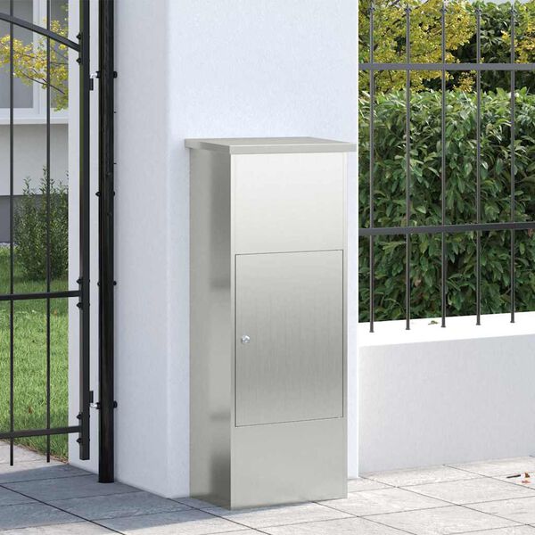 vidaXL Bo&icirc;te de d&eacute;p&ocirc;t de colis avec stockage Noir 44,5 x 29 x 110,5 cm