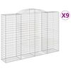 vidaXL Paniers à gabions arqués 9 pcs 300x50x200/220 cm Fer galvanisé