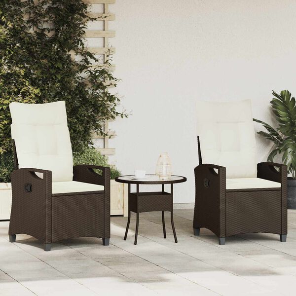 vidaXL Chaise de jardin 2 pcs Marron et Cr&egrave;me 56 x 60 x 112 cm