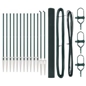 vidaXL Cl&ocirc;ture en fil soud&eacute; avec pointes 25 x 1,6 m Vert Maille